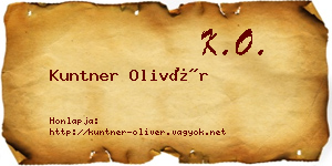 Kuntner Olivér névjegykártya